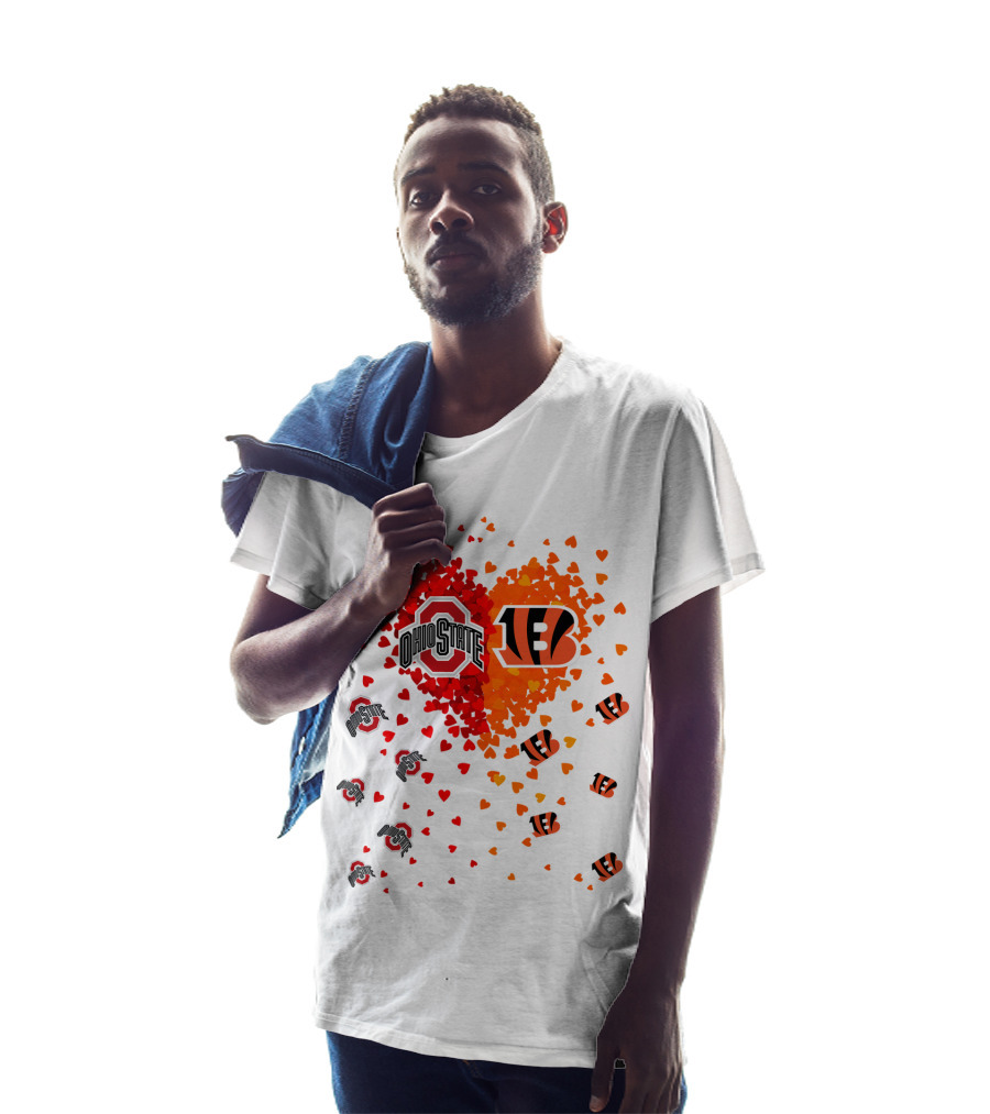Ohio State Buckeyes Cincinnati Bengals Heart T-Shirt