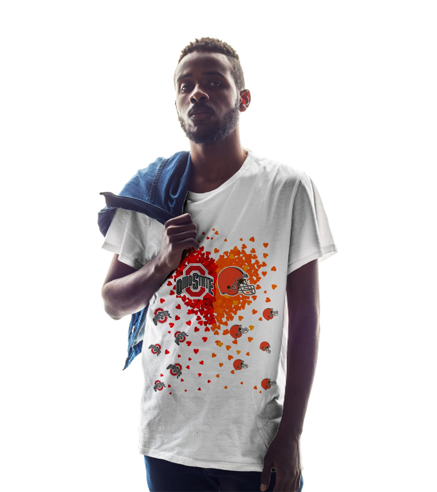 Ohio State Buckeyes Cleveland Browns Heart T-Shirt