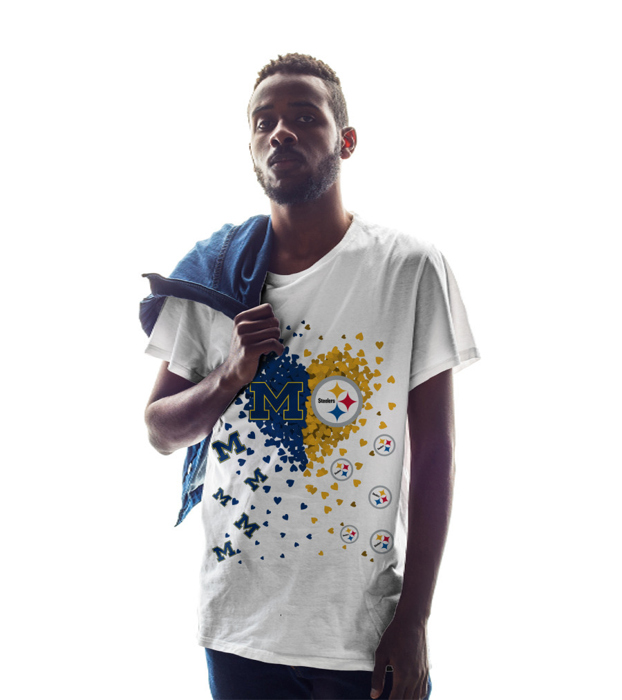 M Hearts Pittsburgh Steelers Wolverines T-Shirt