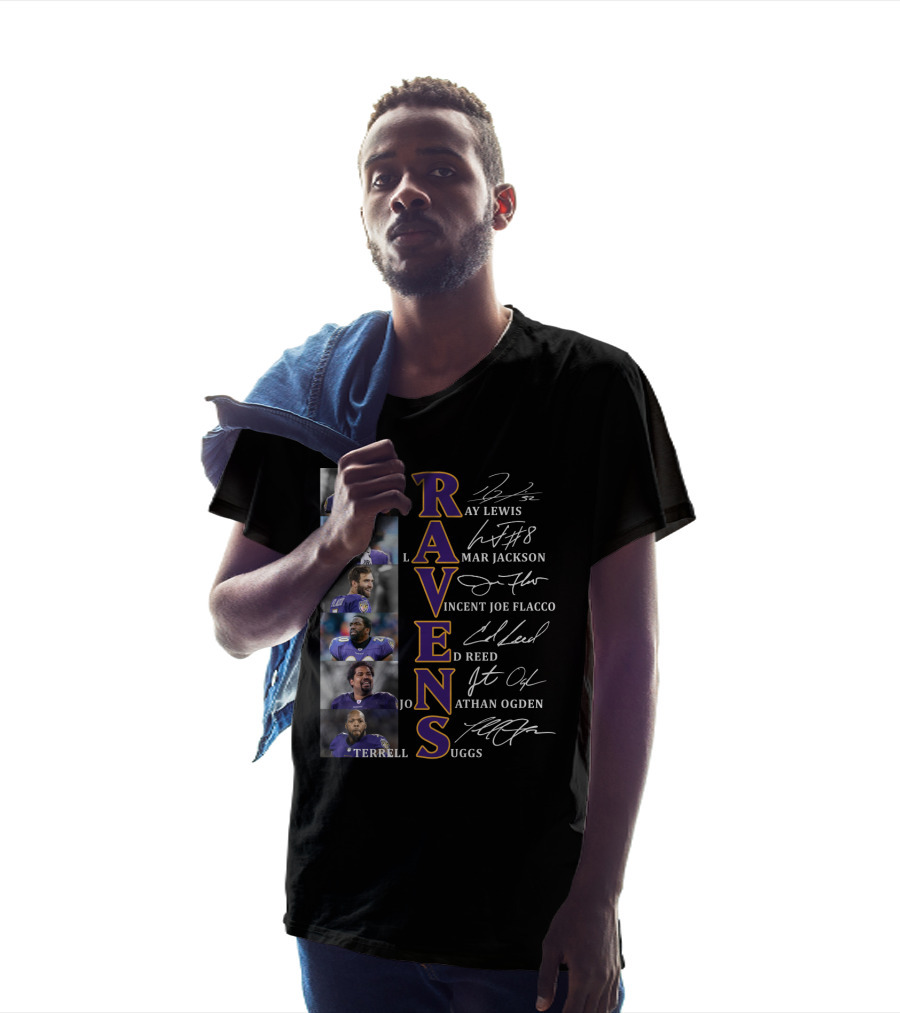 Ravens Ray Lewis Lamar Jackson Joe Flacco Ed Reed Jonathan Ogden Terrell Suggs T-Shirt