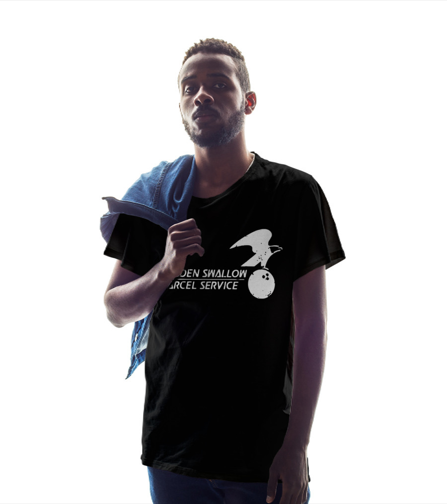 Unladen Swallow Parcel Service Monty Python Bowling Ball Bird T-Shirt