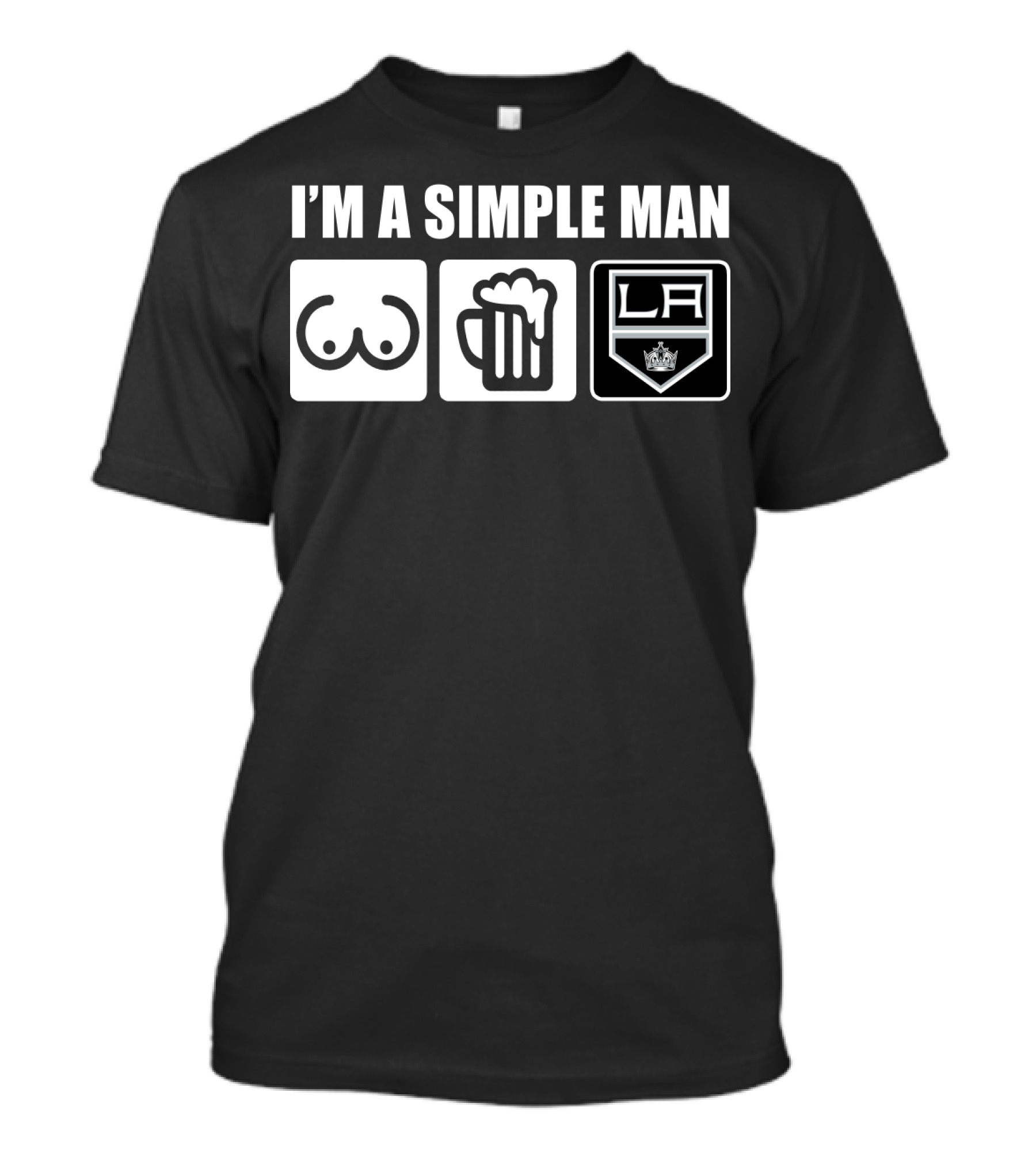 I'm A Simple Man LA Kings Beer And Breasts T-Shirt