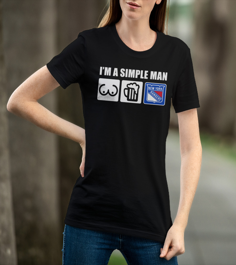 I'm A Simple Man New York Rangers Beer Icons T-Shirt