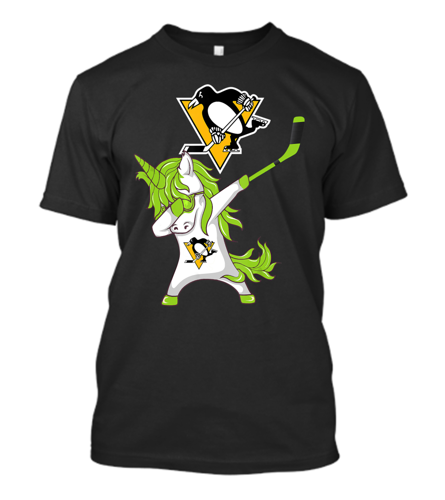 St Patrick Day Dabbing Unicorn Pittsburgh Penguins Hockey T-Shirt
