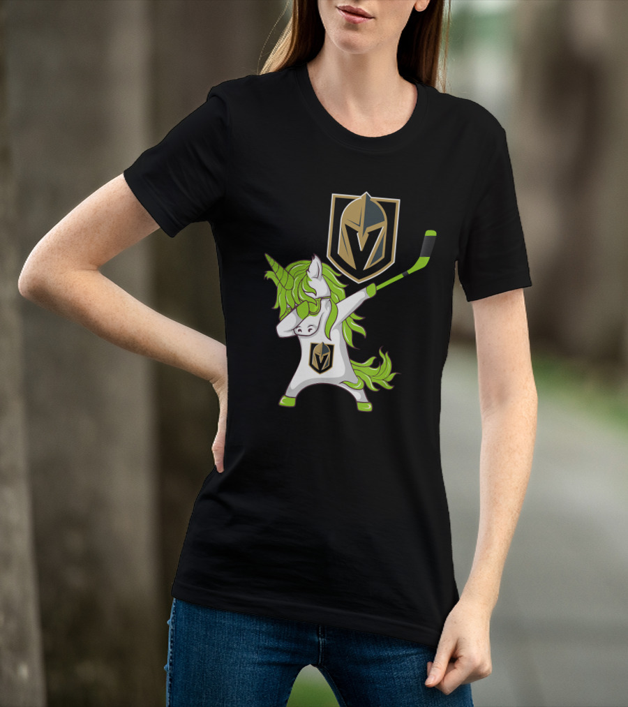 St Patrick Day Dabbing Unicorn Vegas Golden Knights Hockey T-Shirt
