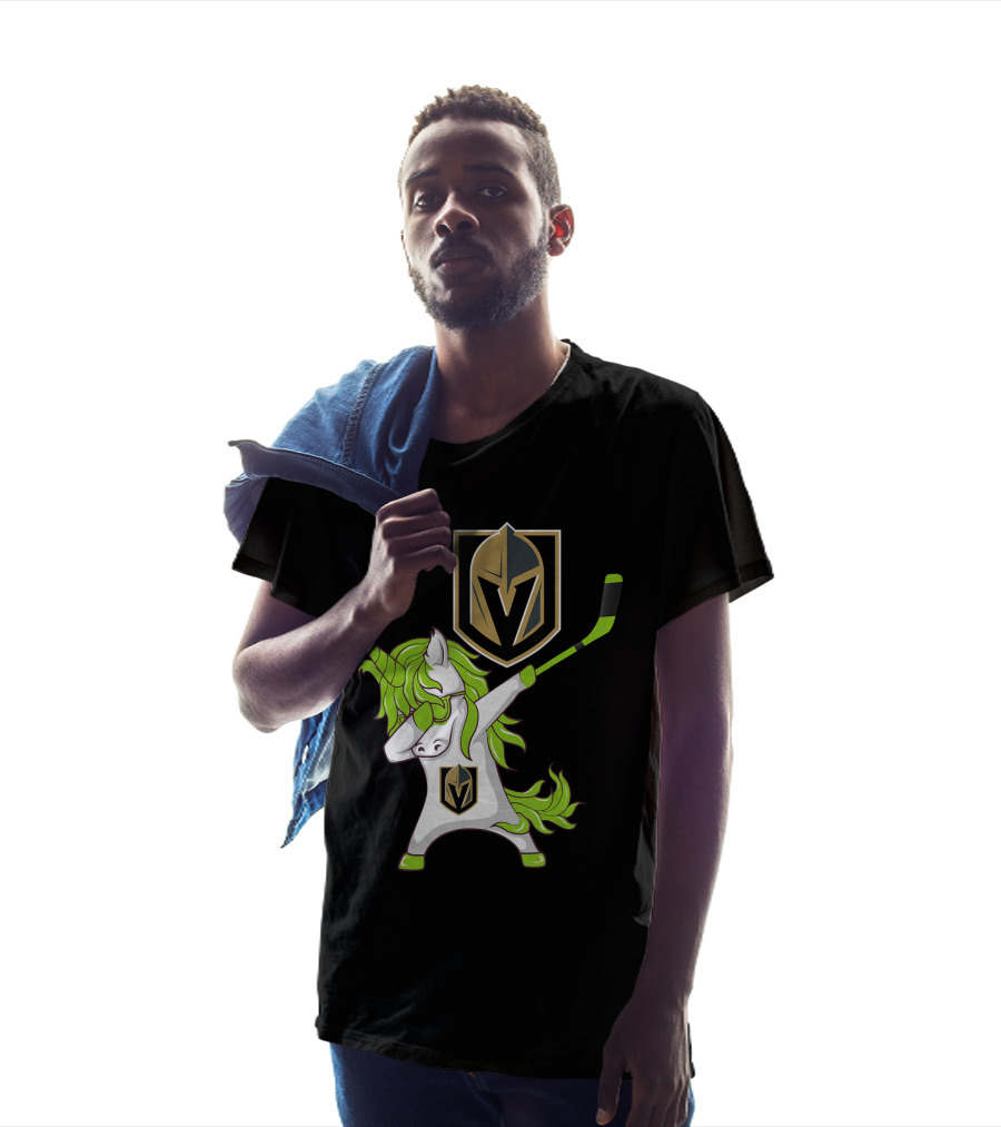 St Patrick Day Dabbing Unicorn Vegas Golden Knights Hockey T-Shirt