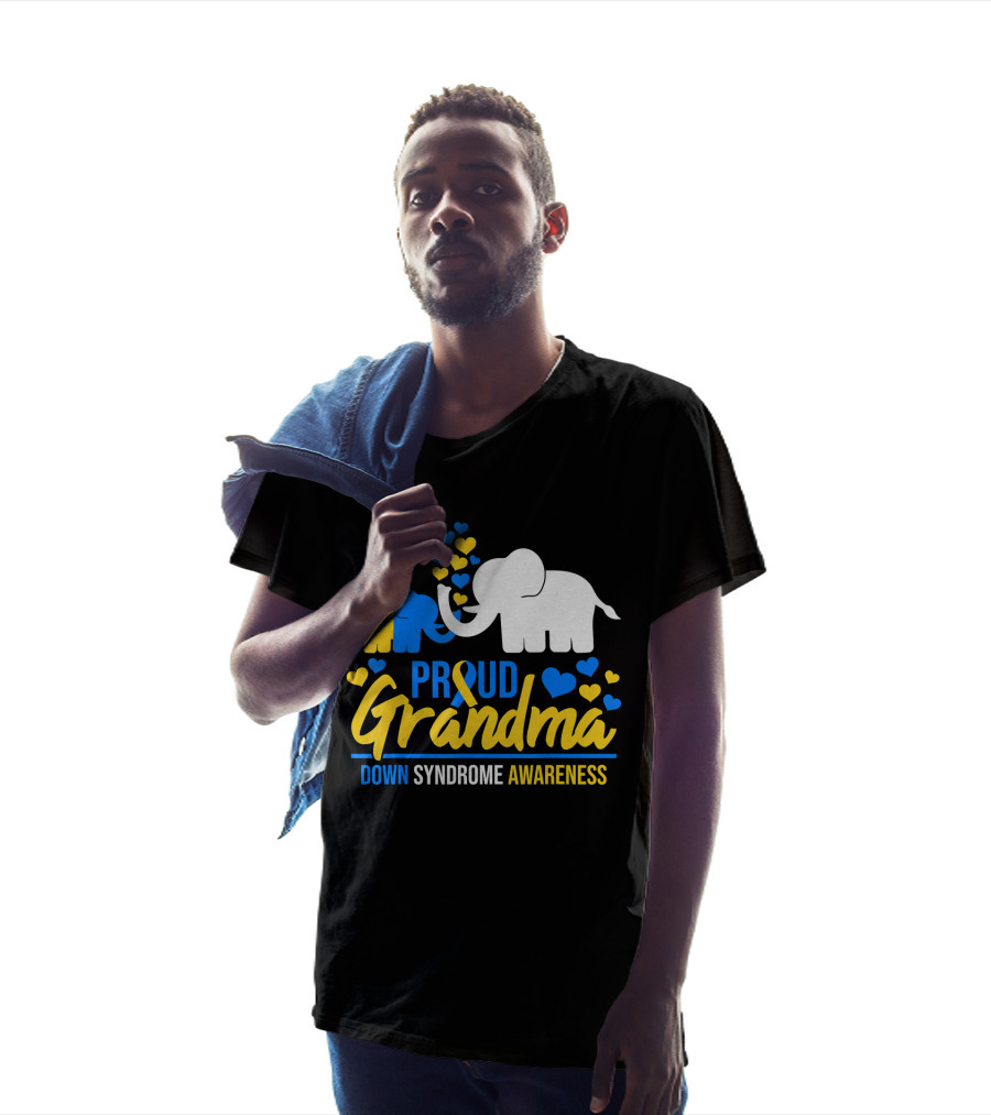 Proud Grandma Down Syndrome Awareness Elephant Hearts T-Shirt