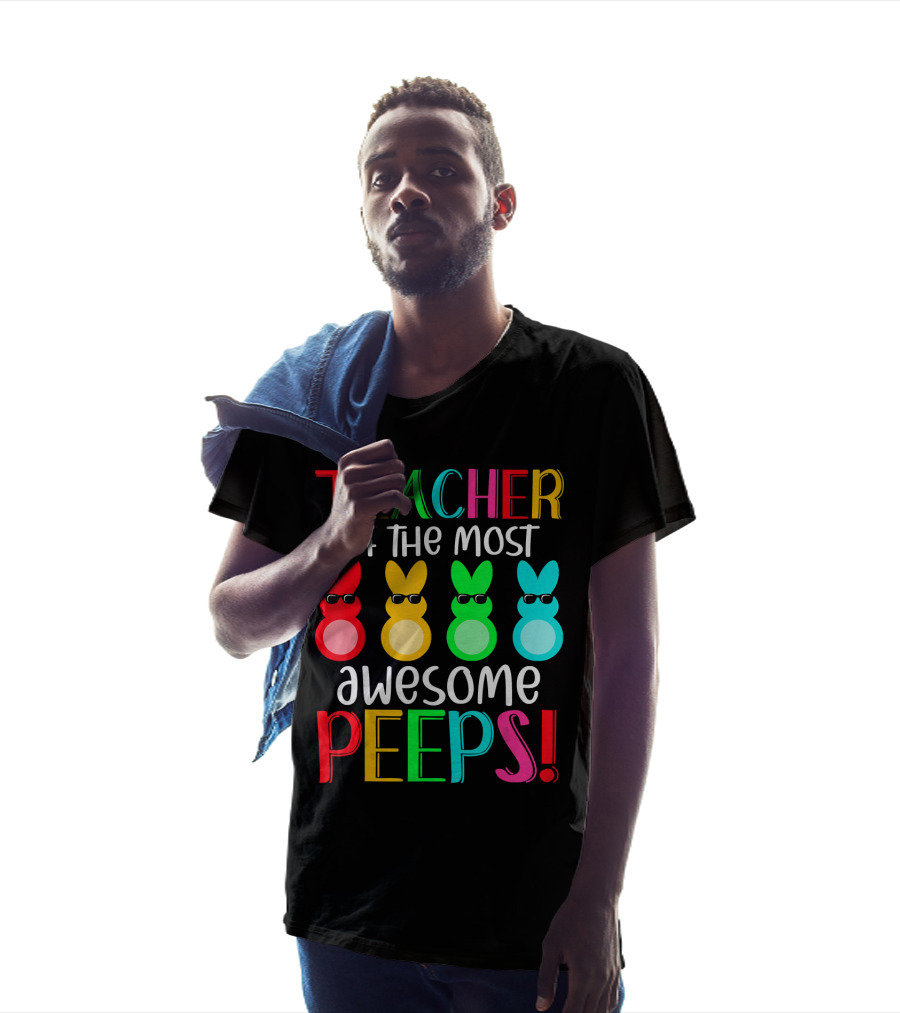 Teacher Of The Most Awesome Peeps Easter Bunny Multicolor Sunglasses T-Shirt