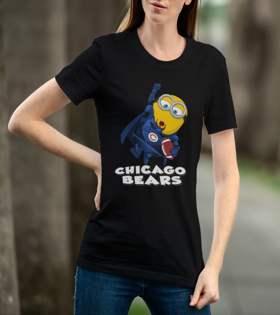 Chicago Bears Minion Football Character With Cape T-Shirt