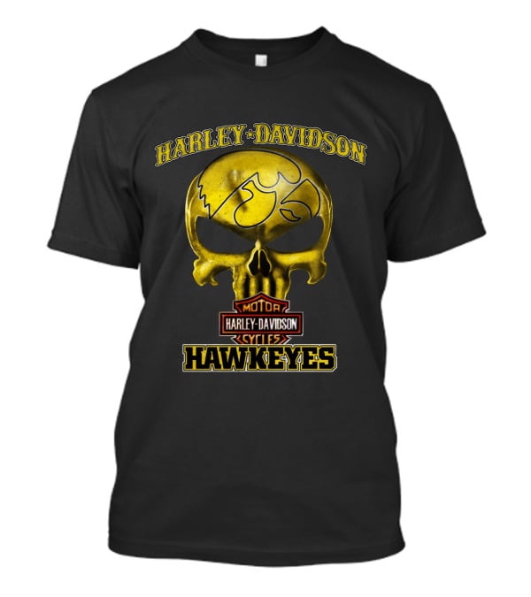 Harley Davidson Iowa Hawkeyes Skull T-Shirt