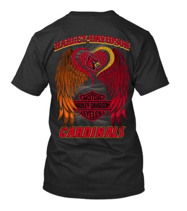 Harley Davidson Ncaa Louisville Cardinals Winged Heart T-Shirt