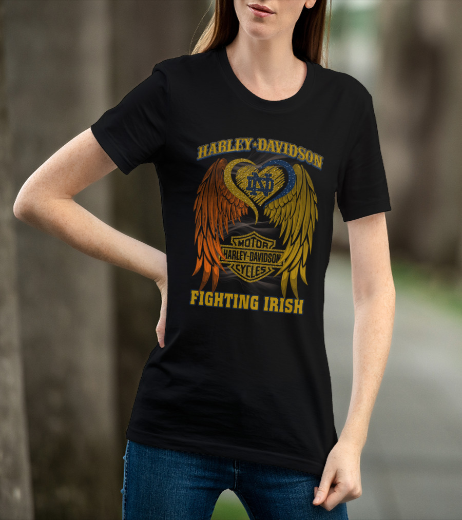 Harley Davidson Notre Dame Fighting Irish Motor Cycles T-Shirt