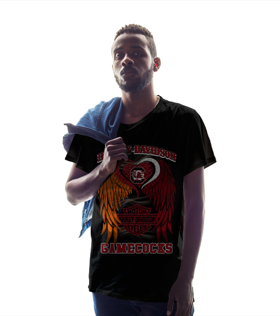 Harley Davidson South Carolina Gamecocks Motorcycles Wings T-Shirt