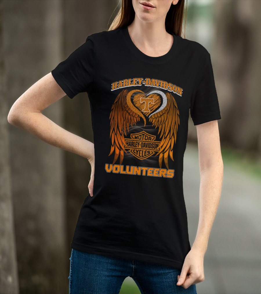 Harley Davidson Motor Cycles Tennessee Volunteers Wings T-Shirt