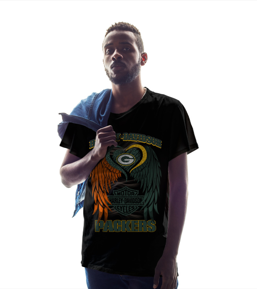 Harley Davidson Packers Motor Cycles Green Bay Nfl Hd2805 T-Shirt