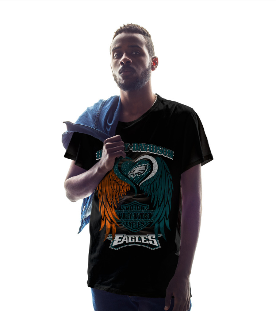 Harley Davidson Philadelphia Eagles Motor Cycles Nfl T-Shirt
