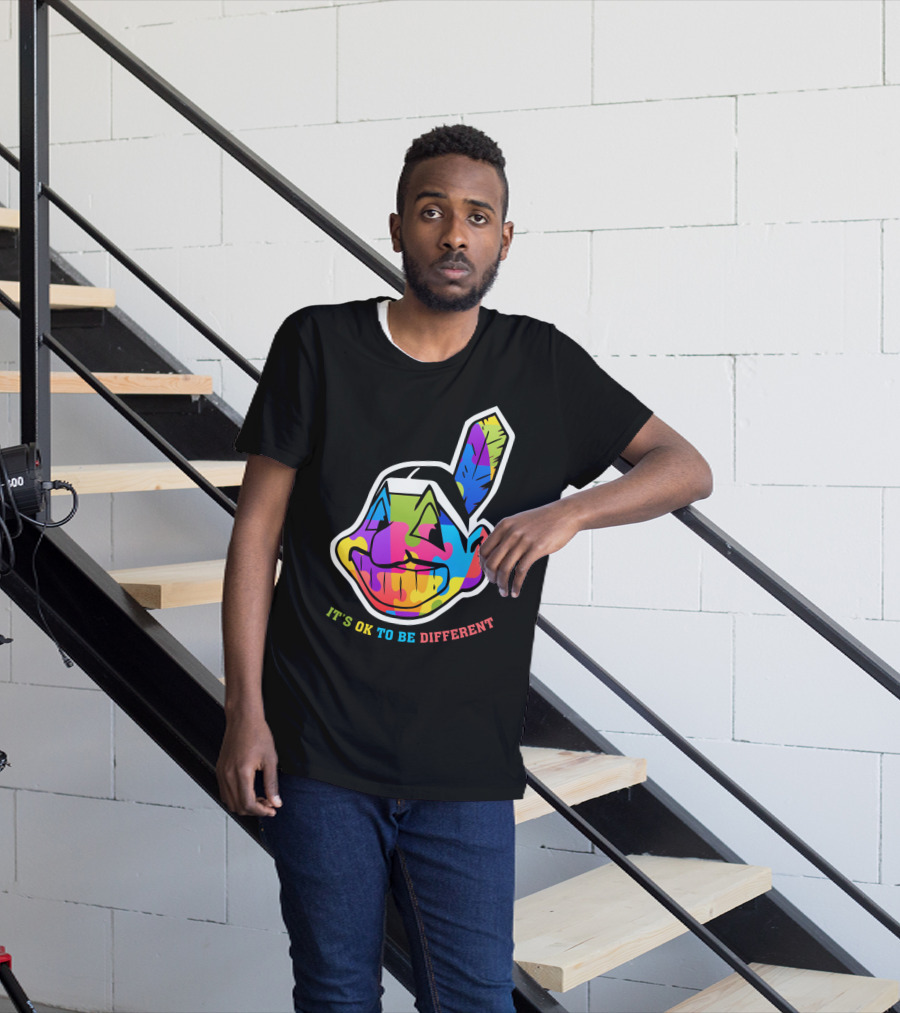 It's OK To Be Different Colorful Cleveland Indians T-Shirt