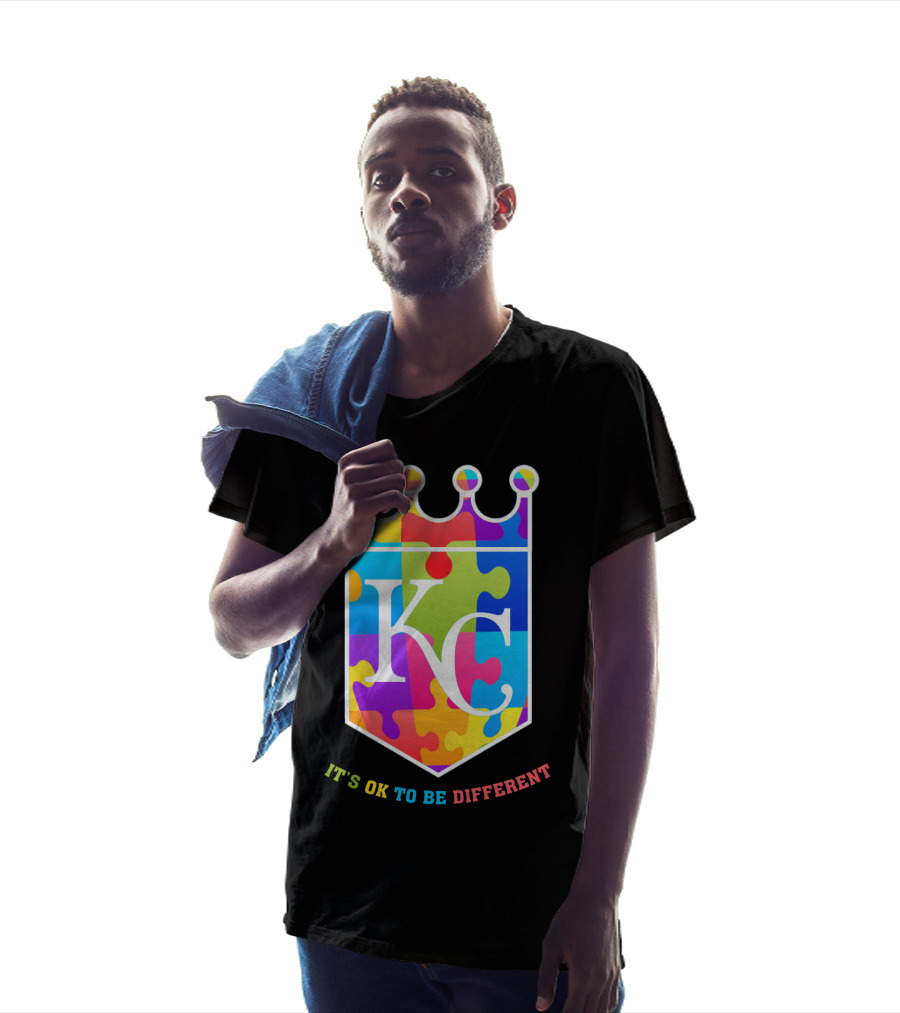 Kansas City Royals KC Puzzle Crown It's OK To Be Different T-Shirt