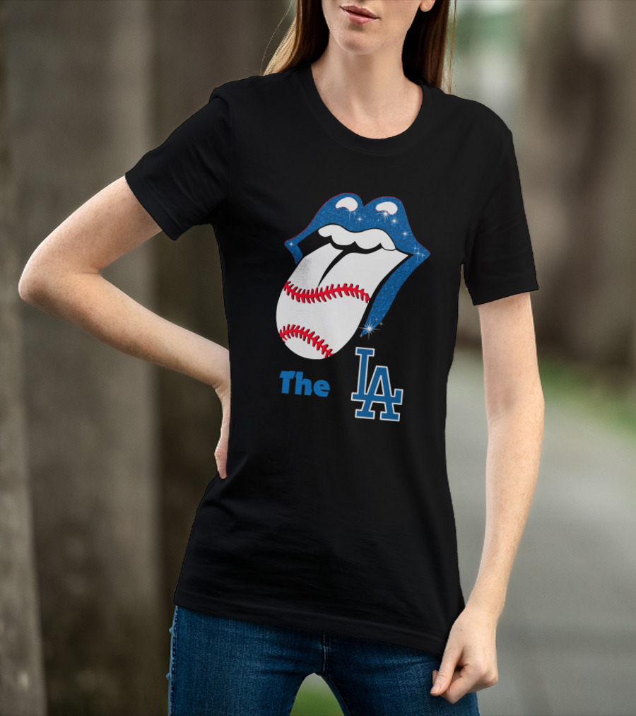 The LA Smile Dodgers Baseball Tongue T-Shirt