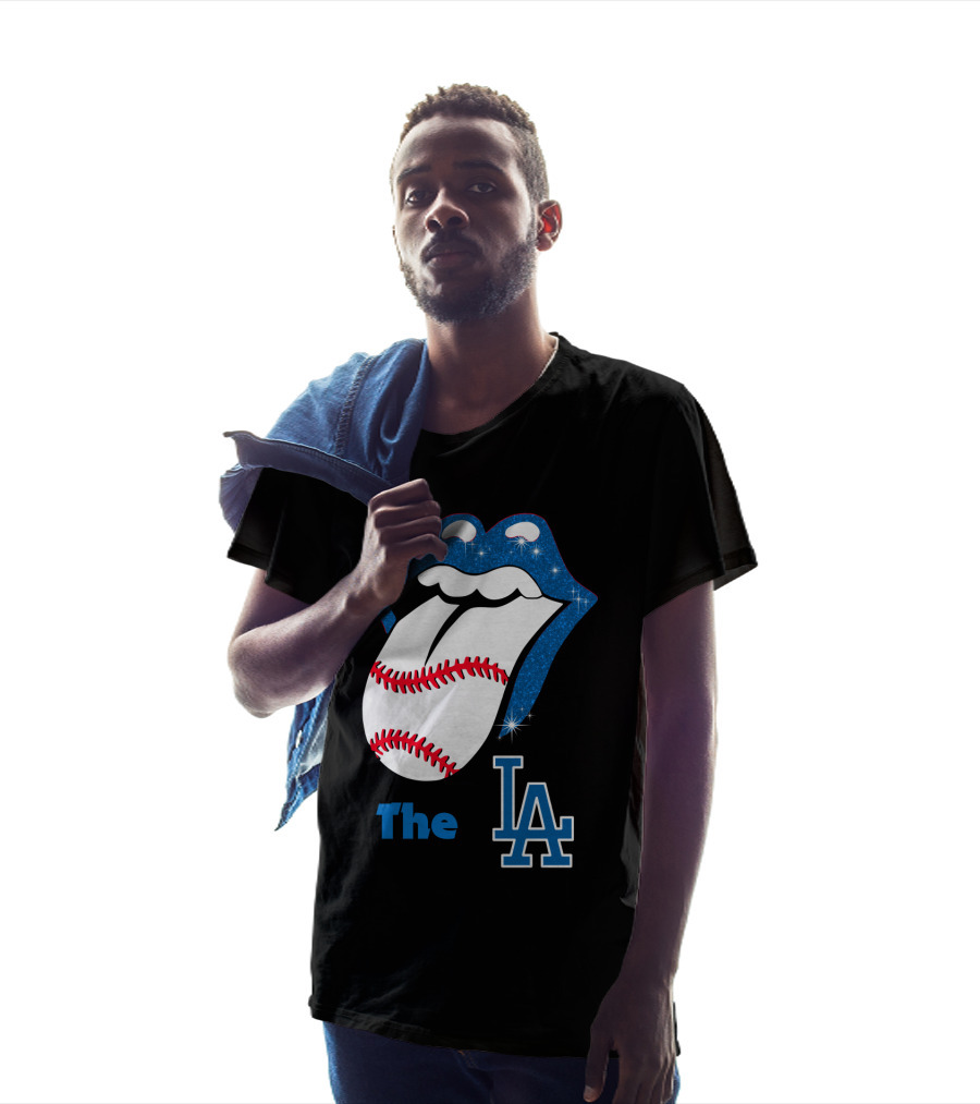 The LA Smile Dodgers Baseball Tongue T-Shirt