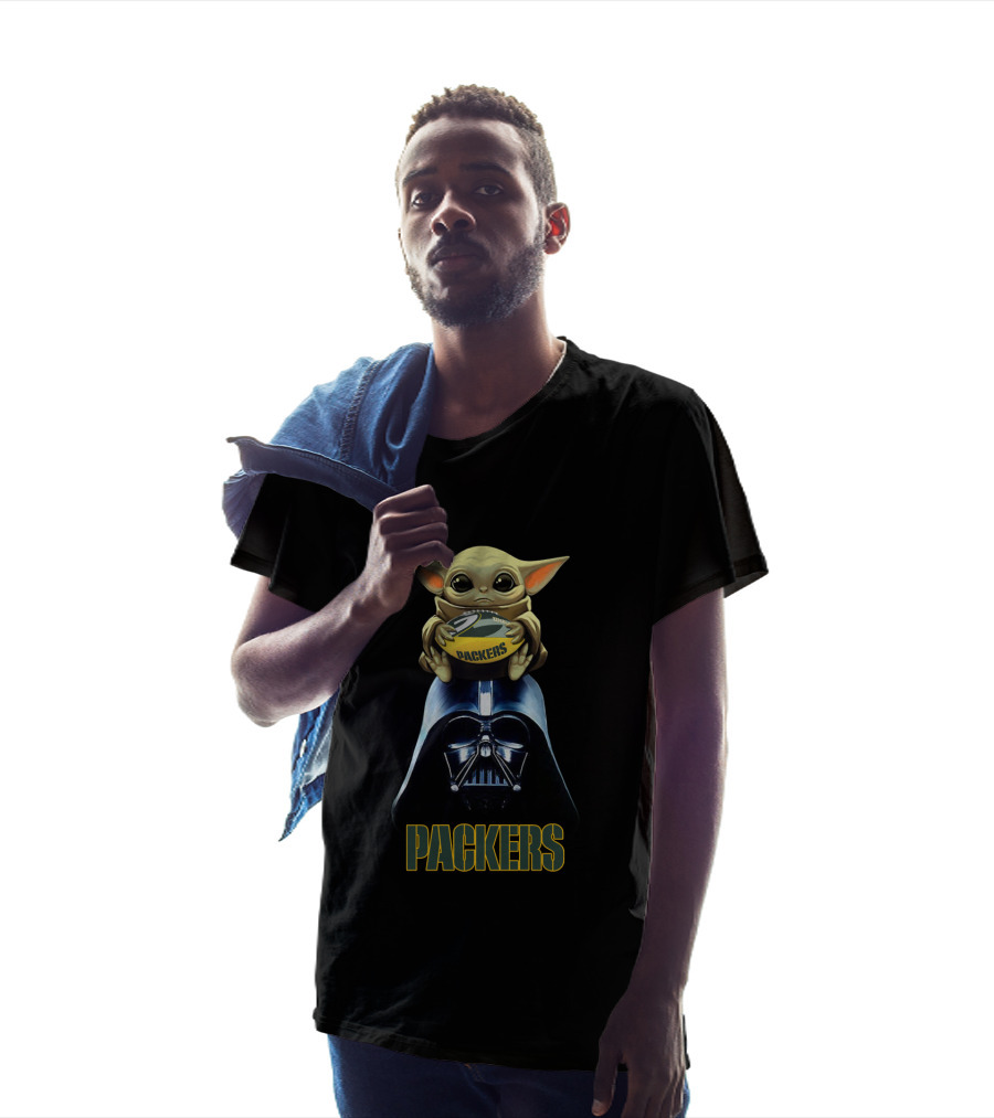 Darth Vader Baby Yoda Packers Football Nfl Gbp T-Shirt