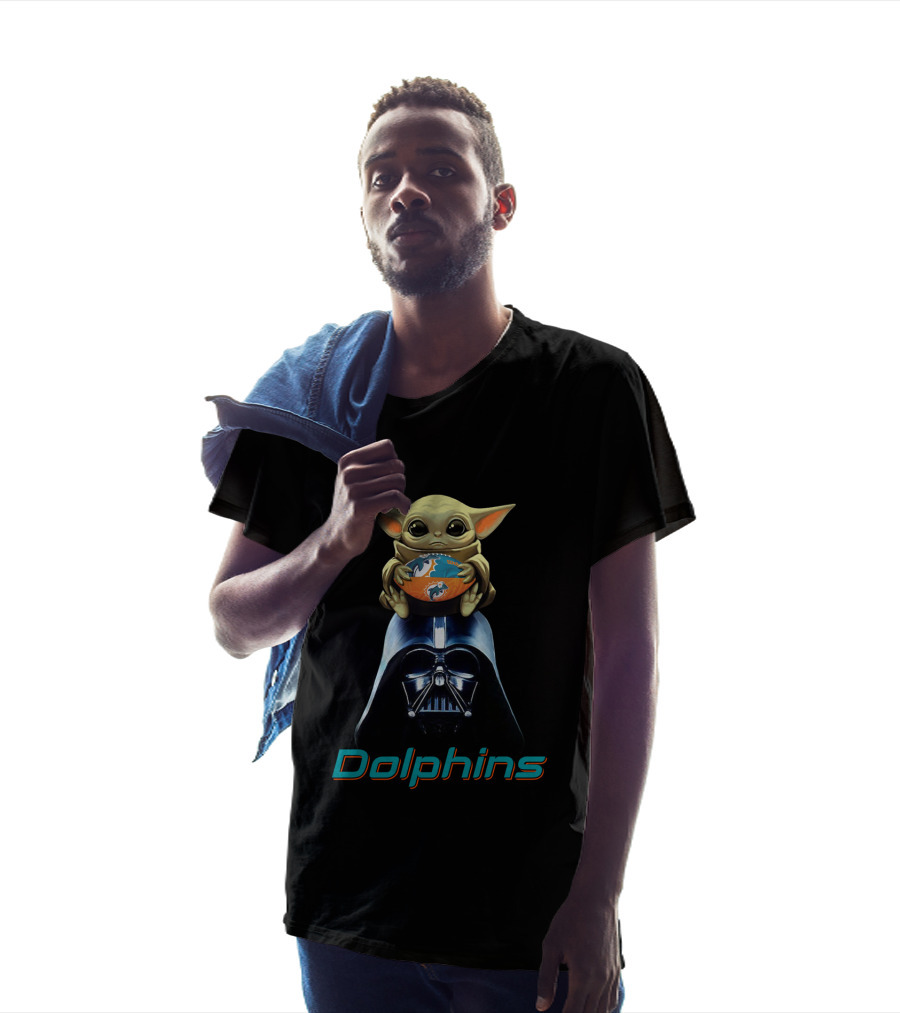 Dolphins Baby Yoda Darth Vader Nfl T-Shirt