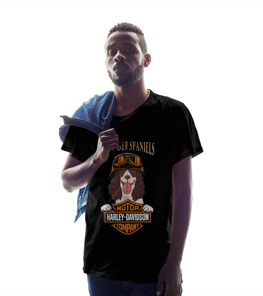 Springer Spaniels Harley Davidson Motorcycle Company T-Shirt
