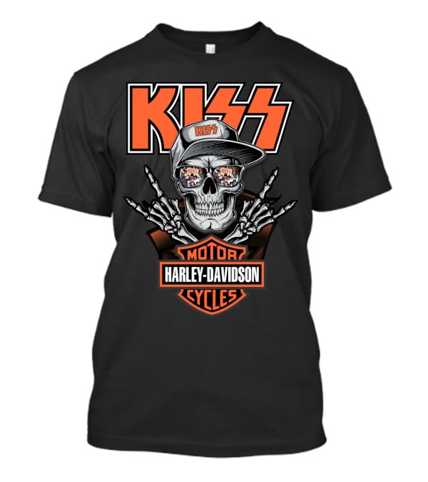 Kiss Harley Davidson Motorcycles Skull T-Shirt