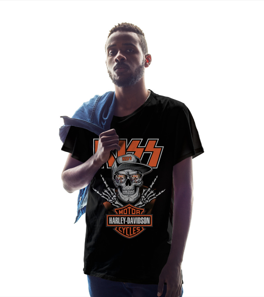 Kiss Harley Davidson Motorcycles Skull T-Shirt