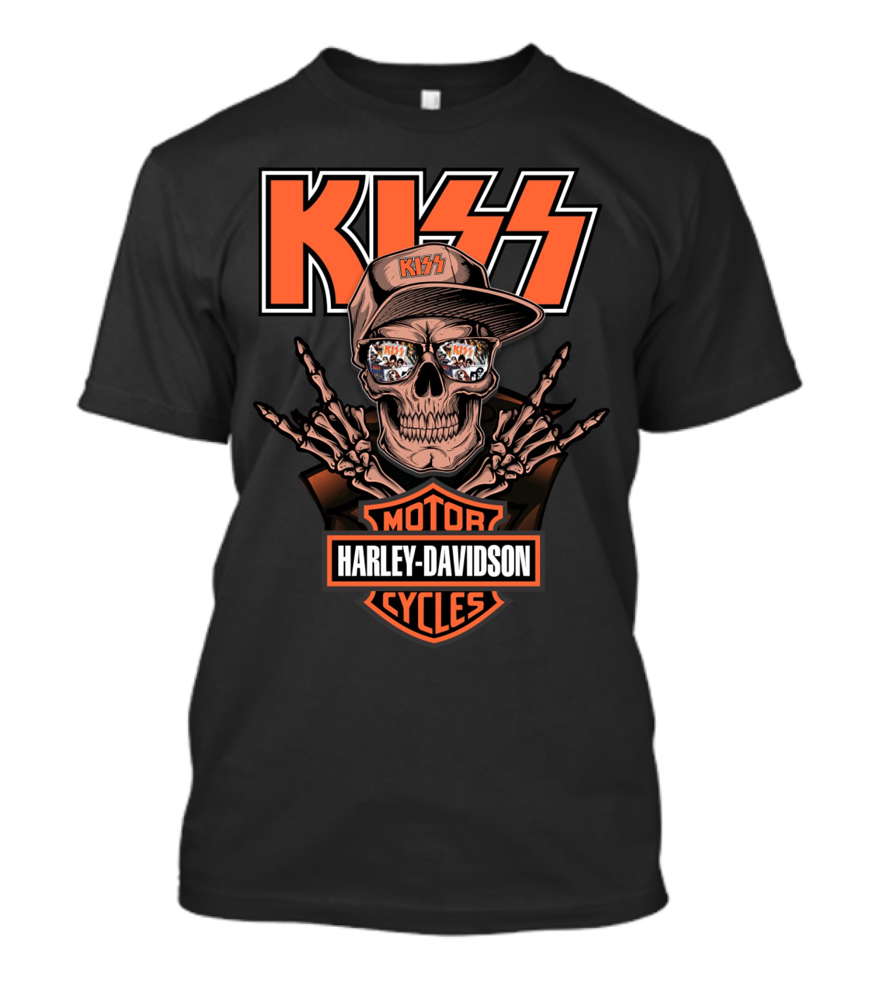 Kiss Harley Davidson Motor Cycles Skull Logo T-Shirt