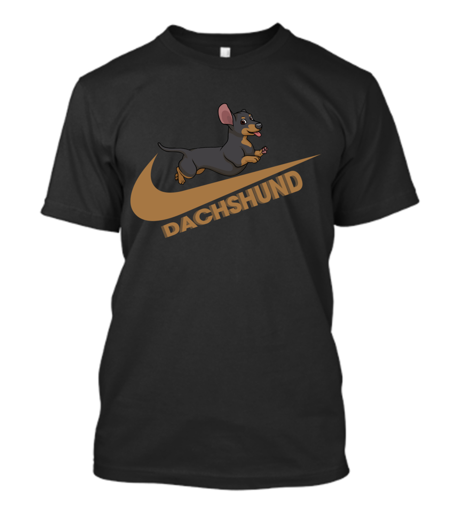 Dachshund Nike Jumping Dog Swoosh T-Shirt