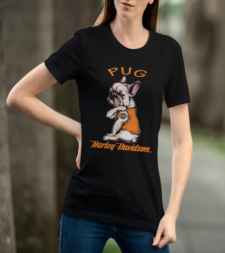 Pug Harley Davidson Motorcycle T-Shirt