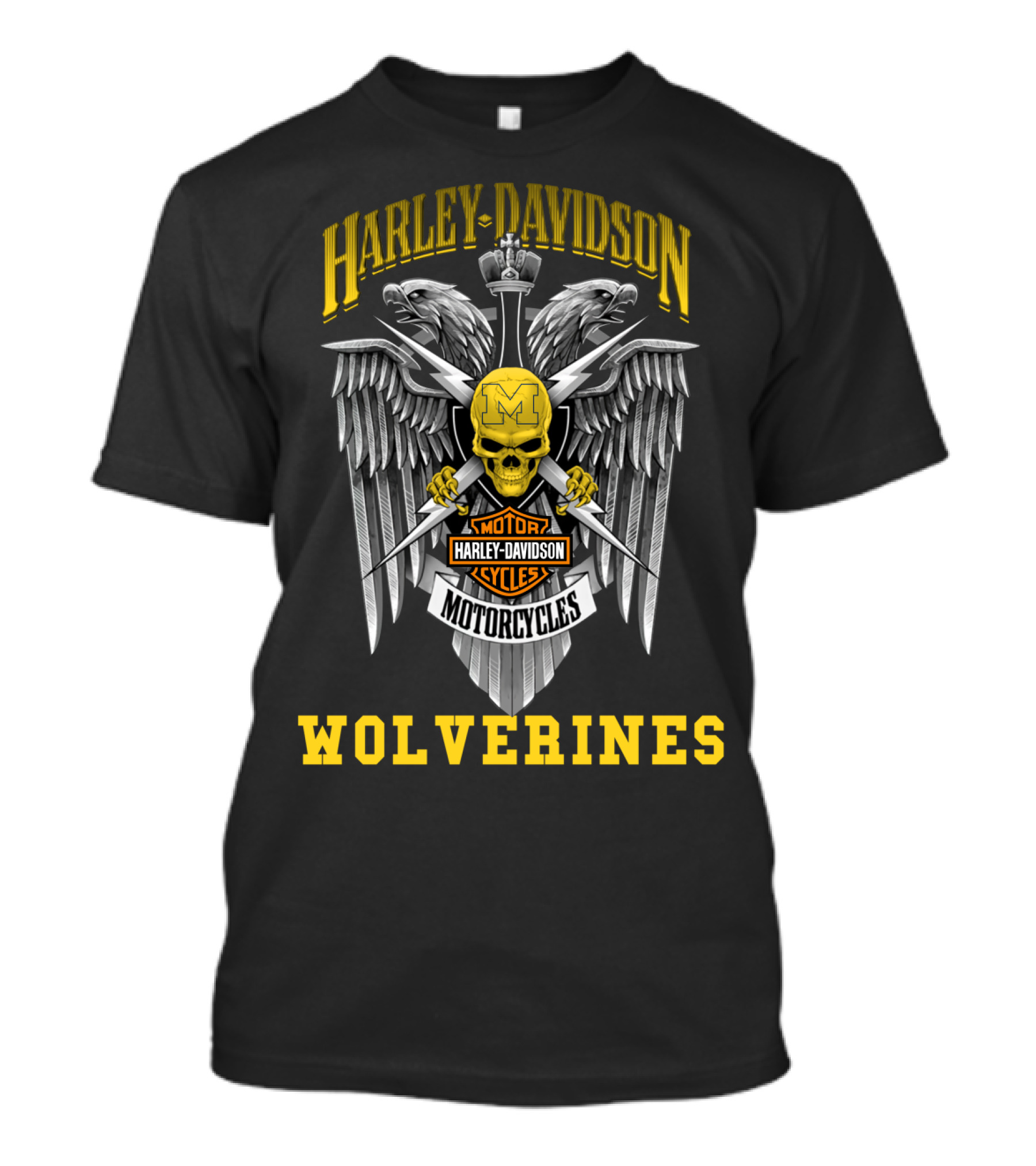 Harley Davidson Motorcycles Michigan Wolverines T-Shirt