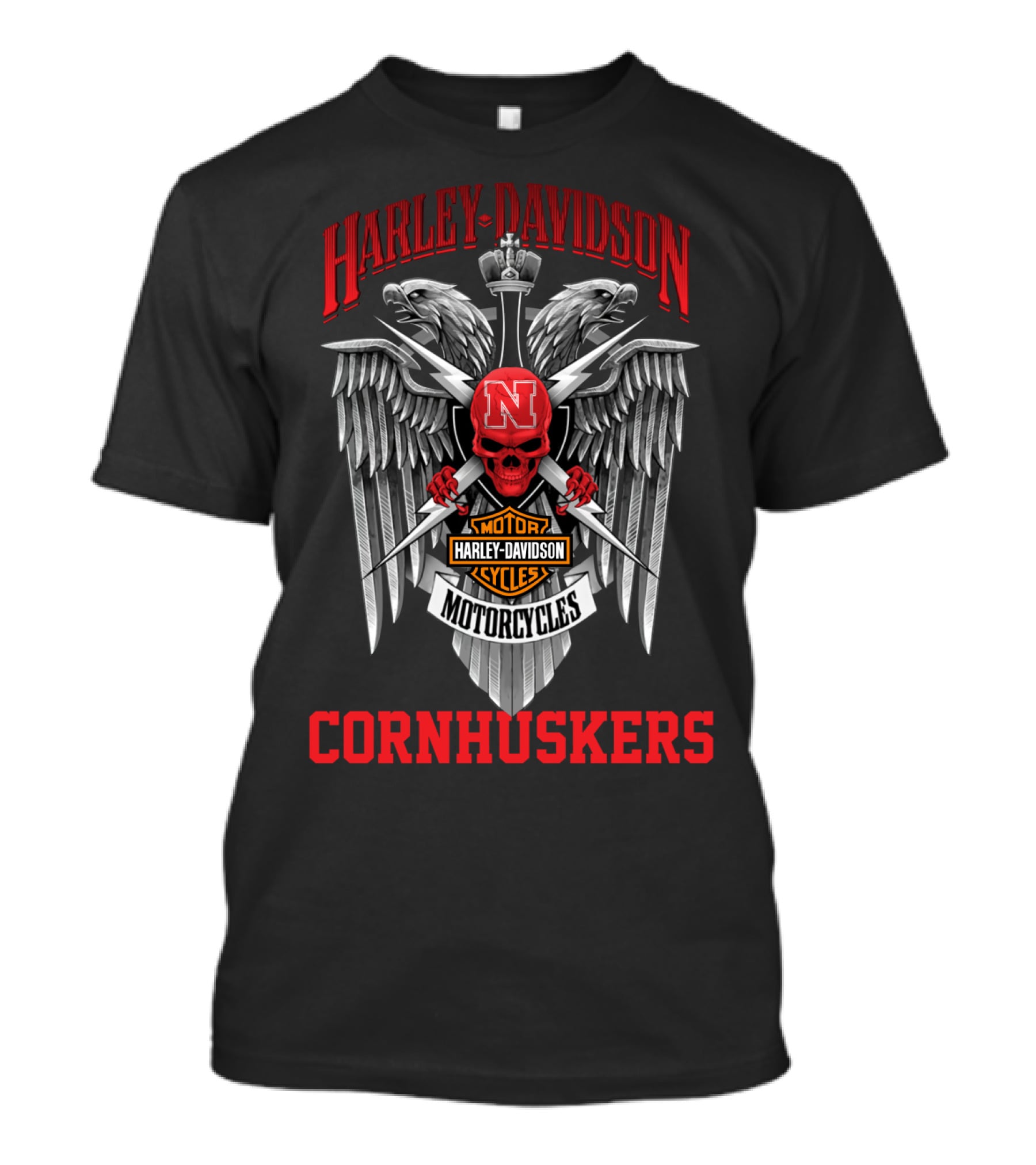 Harley Davidson Motorcycles Nebraska Cornhuskers Motor Cycles T-Shirt