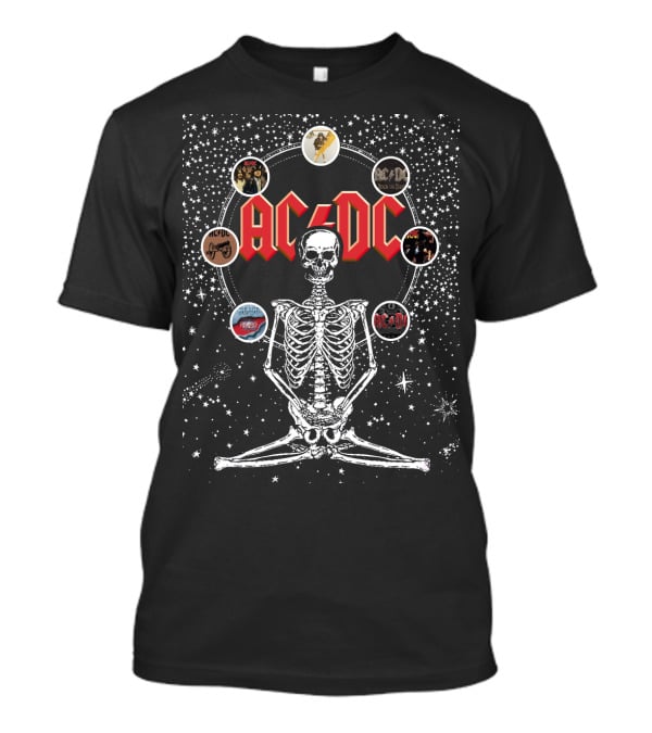 AC/DC Skeleton Circle Album Art Montage T-Shirt