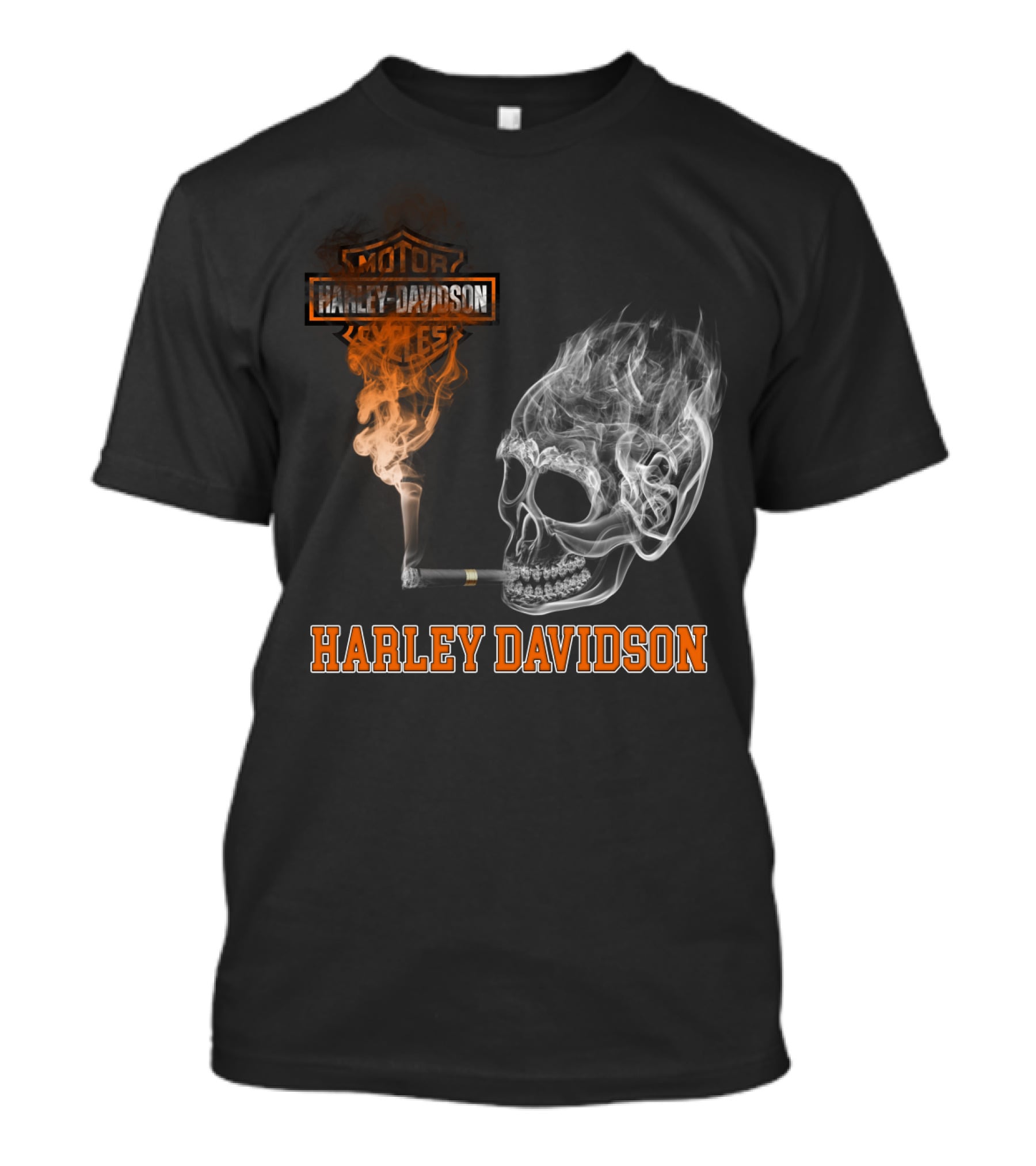 Harley Davidson Smoking Skull Motor Cycles T-Shirt