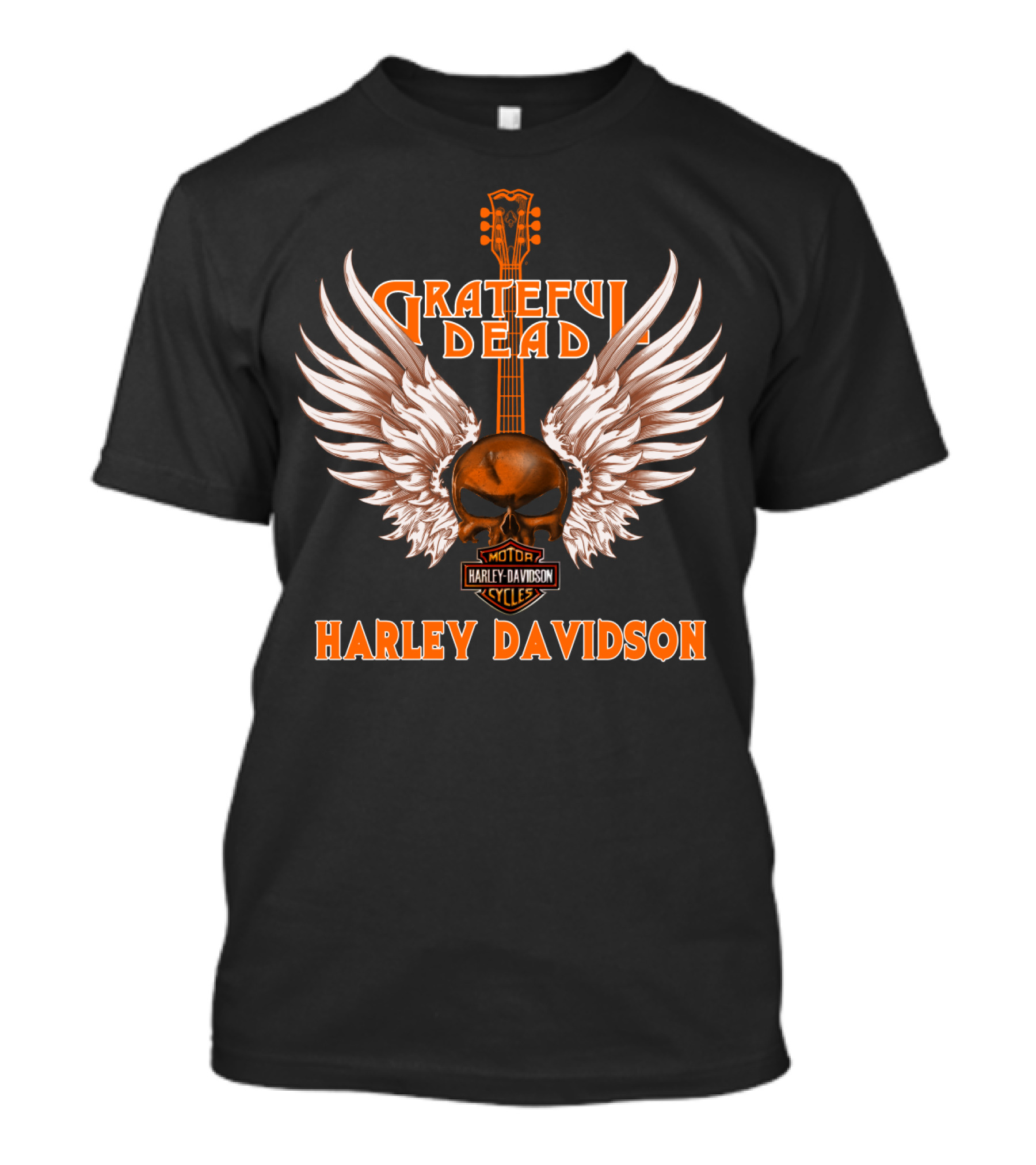 Harley Davidson Grateful Dead Winged Skull Guitar T-Shirt