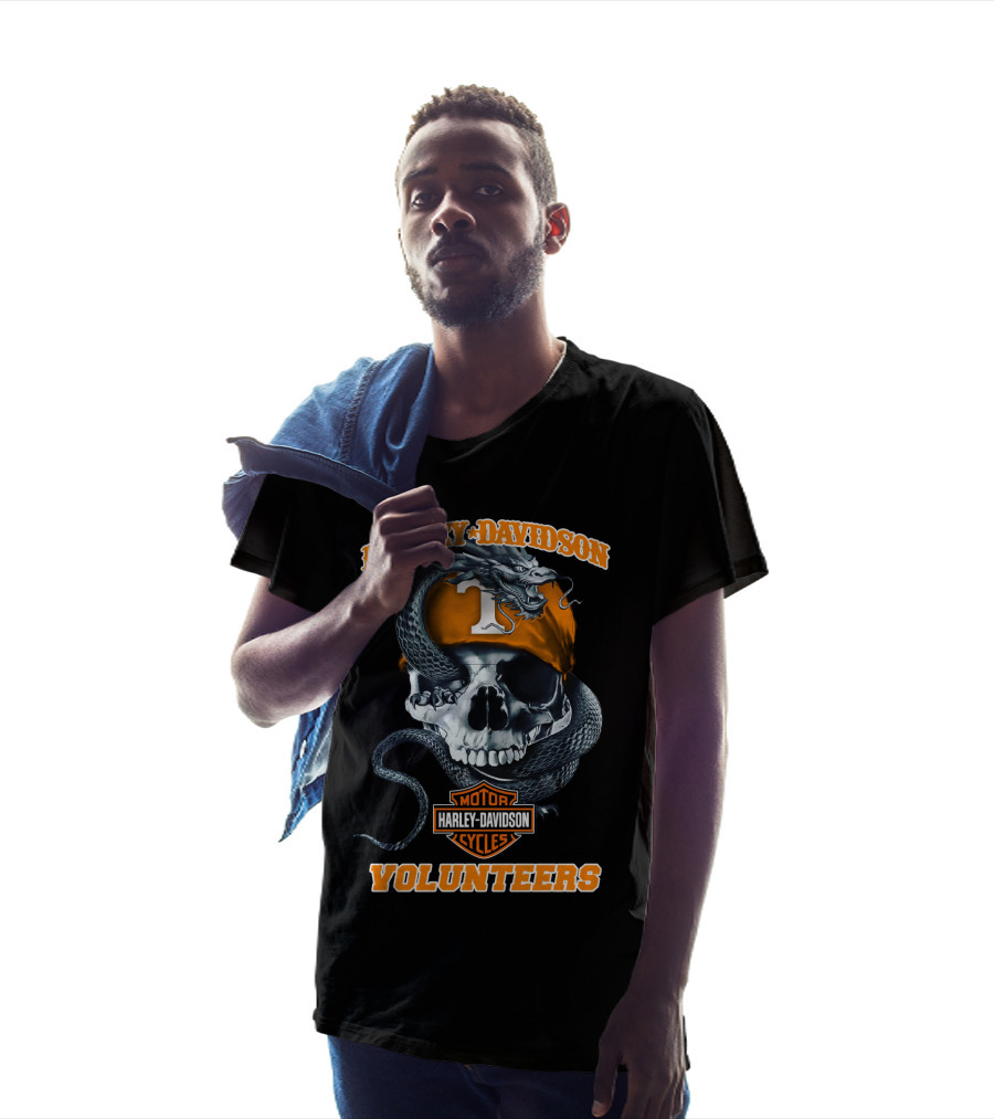 Harley Davidson Tennessee Volunteers Skull Dragon T-Shirt