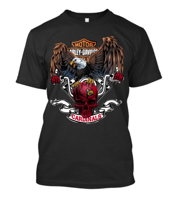 Harley Davidson Eagle Skull Louisville Cardinals T-Shirt