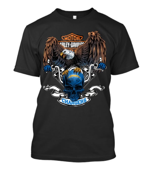 Motor Harley Davidson Cycles Chargers Dh 87 Hd Nfl Los Angeles Chargers T-Shirt