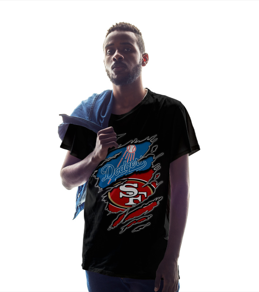 Dodgers Sf Football Baseball Fan Crossover T-Shirt