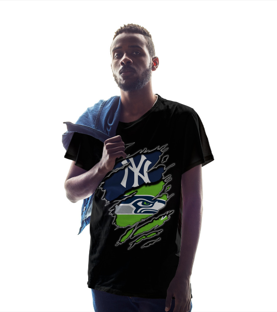 Yankees Seahawks Fan Dual Loyalty T-Shirt