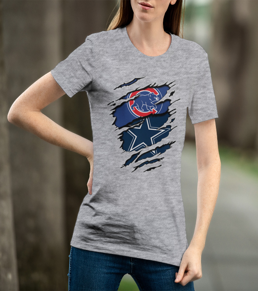 Chicago Cubs Dallas Cowboys Fan Crossover T-Shirt