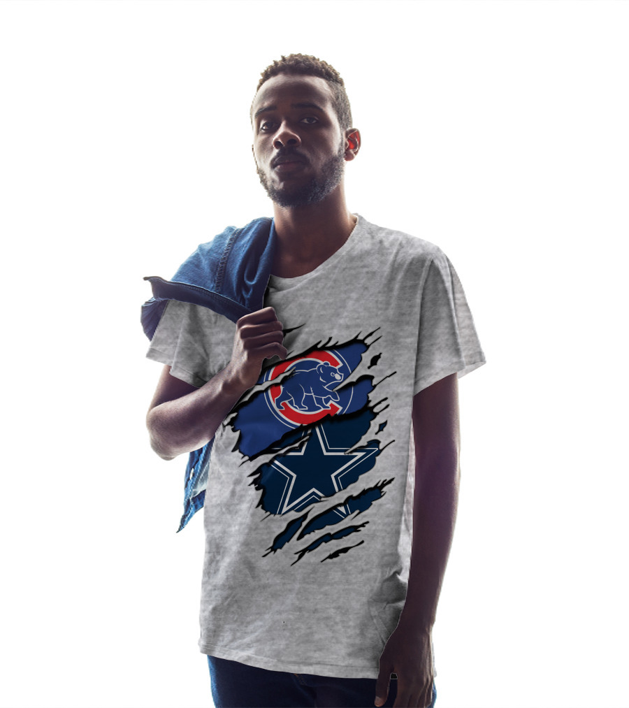 Chicago Cubs Dallas Cowboys Fan Crossover T-Shirt