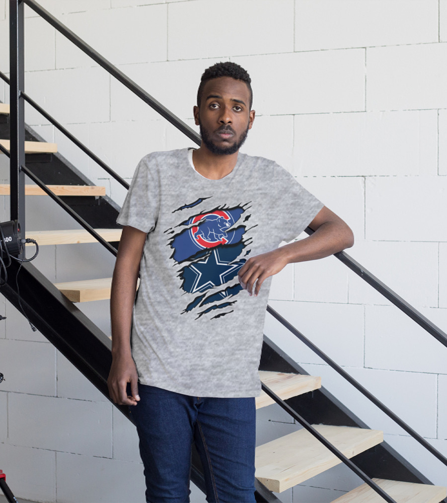 Chicago Cubs Dallas Cowboys Fan Crossover T-Shirt
