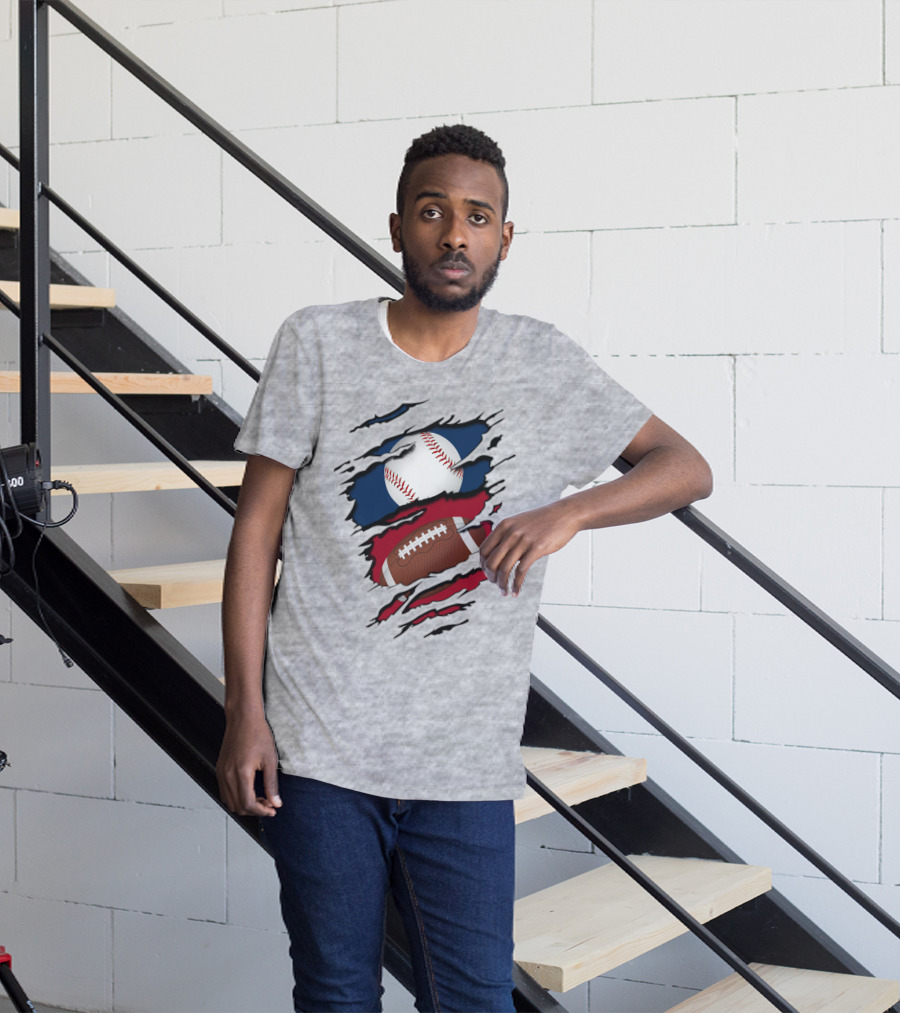 Baseball And Football Fusion T-Shirt