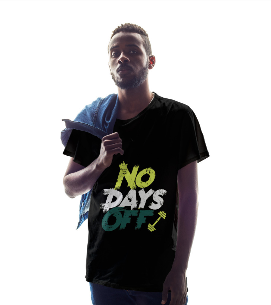 No Days Off Fitness Motivation Dumbbell T-Shirt