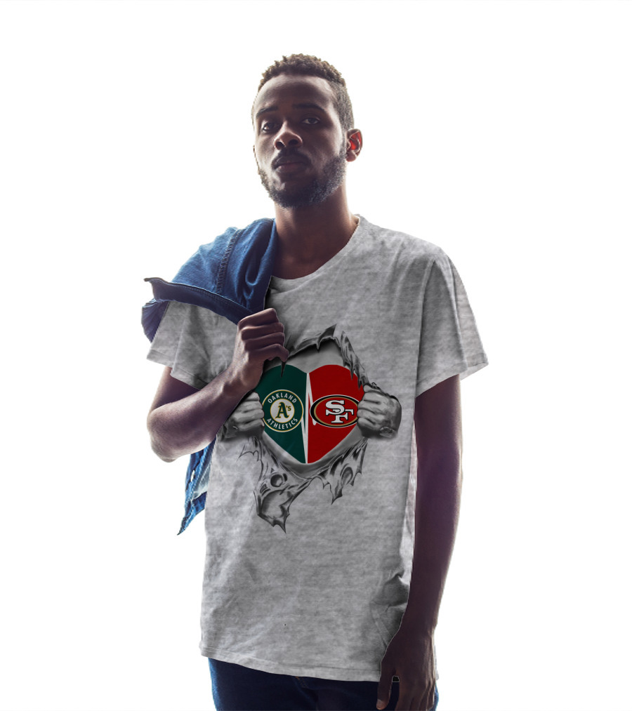 Oakland Athletics San Francisco 49Ers Heart T-Shirt
