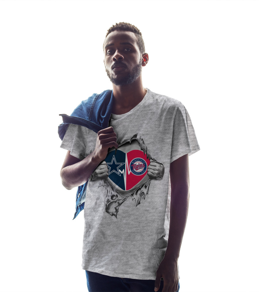 Cowboys Minnesota Twins Logo Heart Competition Clothing T-Shirt