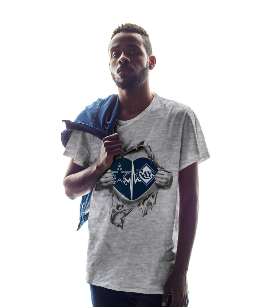 Cowboys Rays Heartbeat Fan Spirit T-Shirt